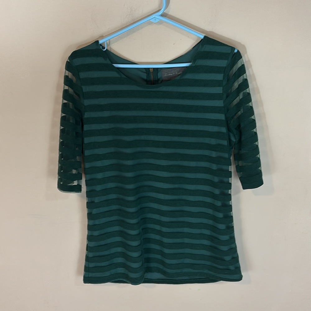 Sunday in Brooklyn Green Anthropologie Eastlake Striped Top Size Large